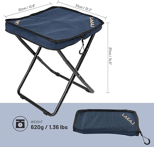 Miniatura 3 de G2 GO2GETHER Taburete de campamento, taburete compacto plegable portátil para campamento al aire libre, senderismo, pícnic, pesca, tela Oxford 600D,