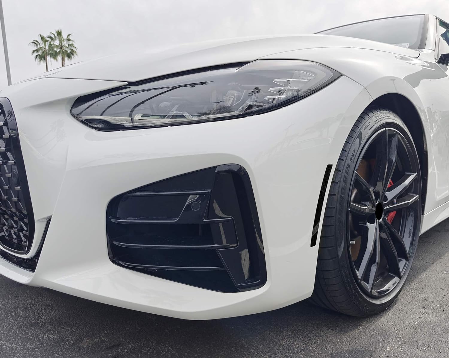 iJDMTOY Euro Black-Out Smoked Front Bumper Side Marker Reflex Lens Compatible With BMW 2019-26 G20 3 Series 320i 330i 340i M340i, 2020-26 G22 4 Series 420i 430i 440i M440i Coupe/Convertible ONLY