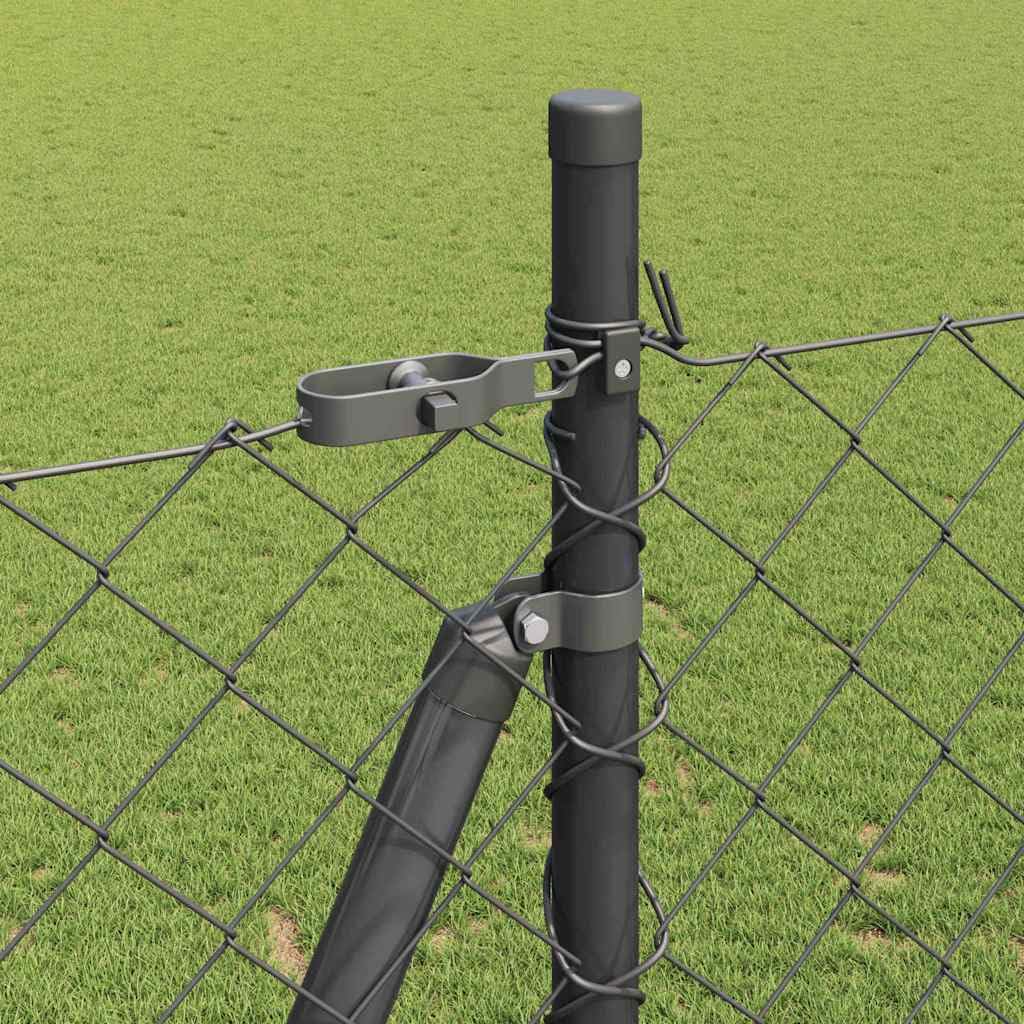 Lot de 10 poteaux de clôture gris de 1,5 m de hauteur en acier avec revêtement en PVC, mailles de 60 x 60 mm, résistants à la corrosion et aux intempéries, pour jardin et terrasse