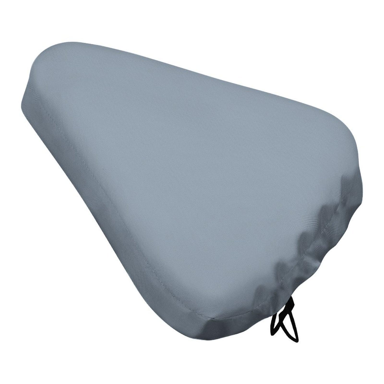 Treer Simple Solid Color Bike Seat Cover,Outdoor Bicycle Saddle Rain Dust Cover with Elastic,Water Resistant Bicycle Seat Protector Shield Non-Slip Lightweight for Journey (Blue Grey,4-pieces)