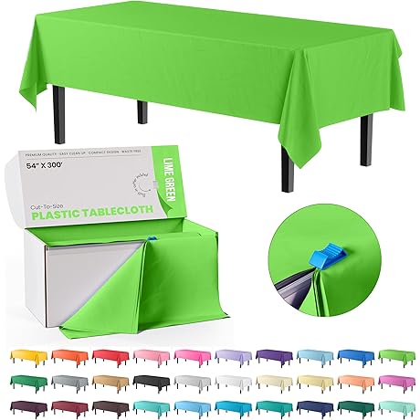 Exquisite Lime Green Plastic Tablecloths for any Occasion