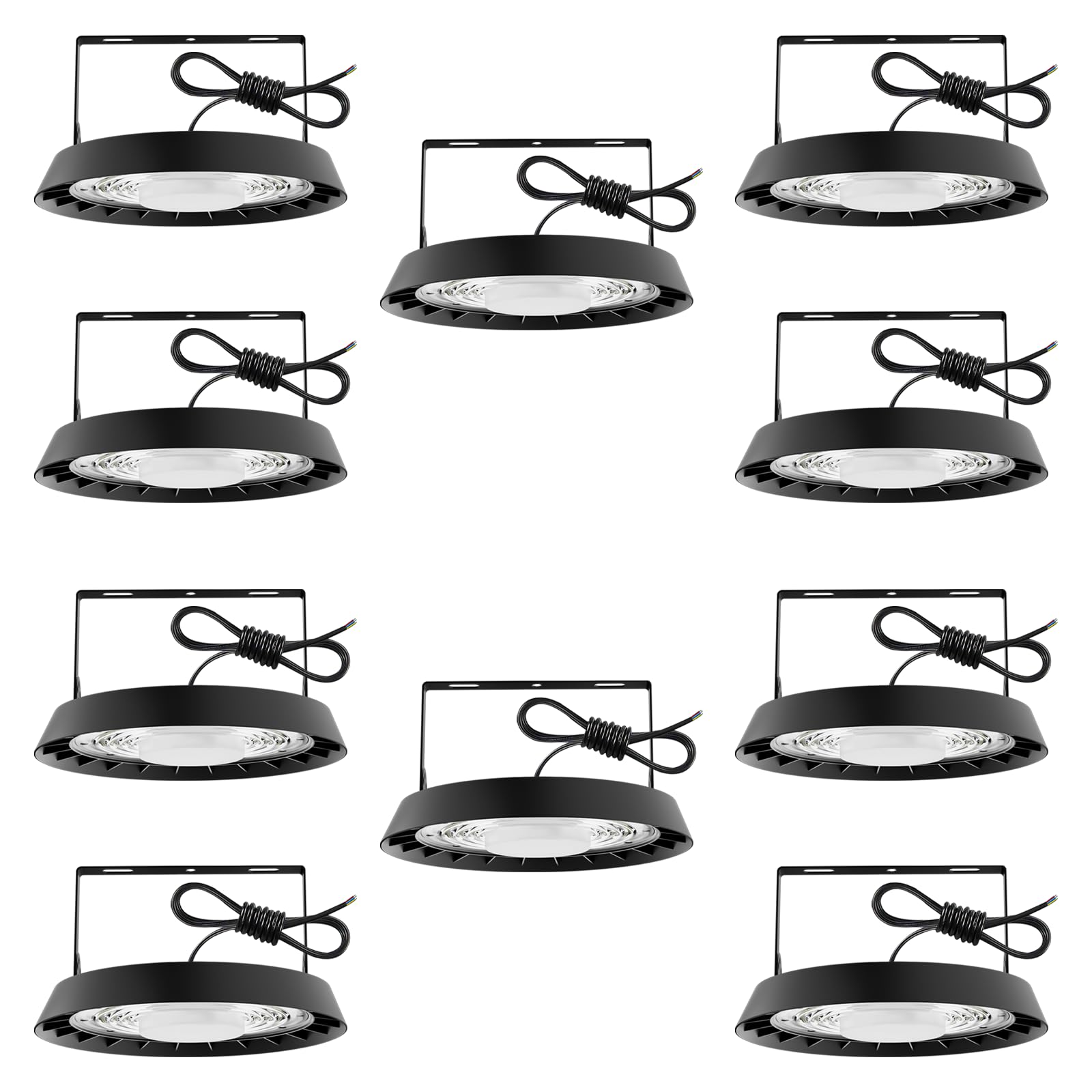 UFO 100W 10000LM 6500K LED Floodlight Cool White IP65 Waterproof Industrial Lamp for Garage, Workshop, Barn, Factory, Industry, Shop