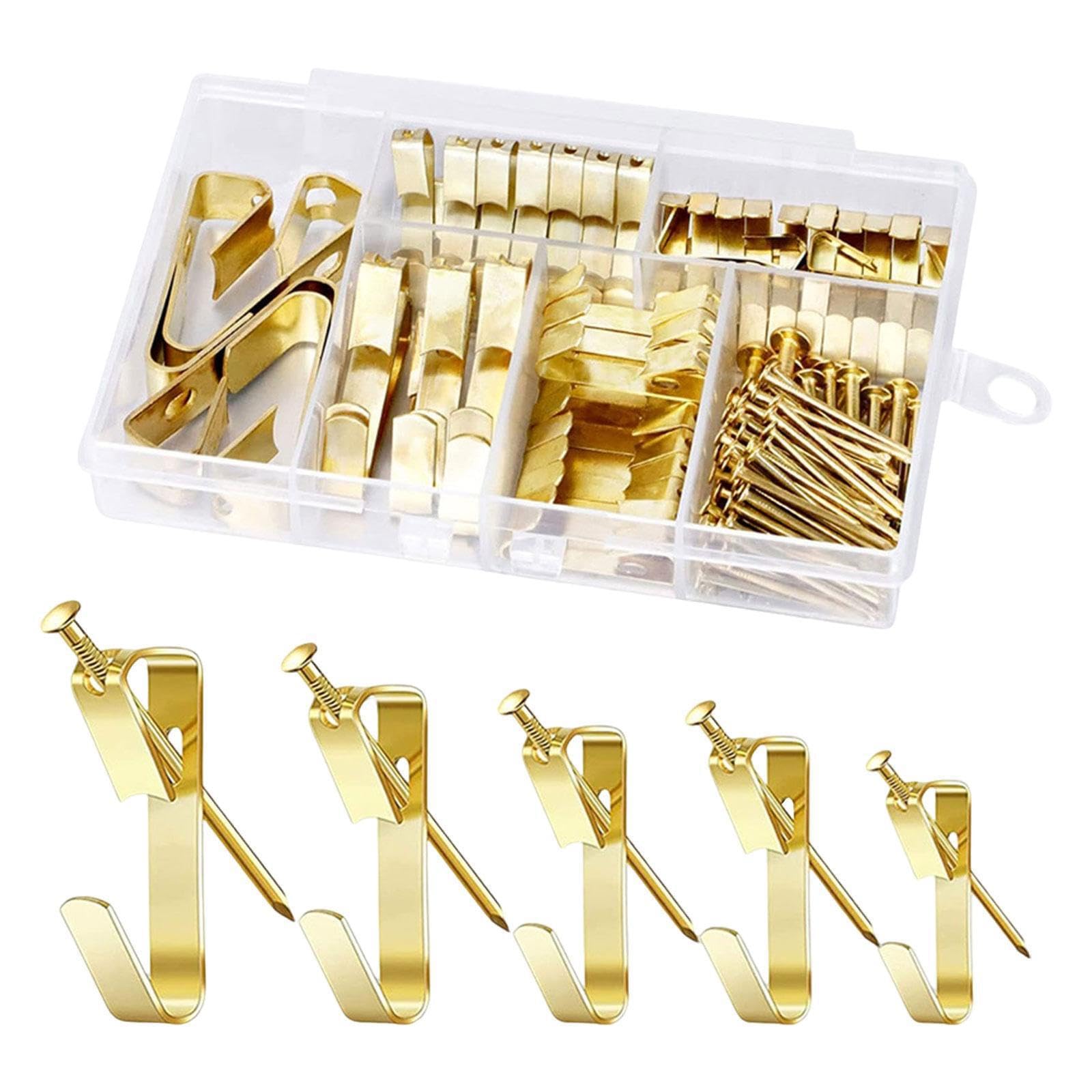 Pixzcsa Gold Practical And Reliable Picture Hangers Picture Hangers 10Lb 20Lb 30Lb 50Lb 100Lb Replace With Iron Hooks Hanging Kit Heavy Duty Iron Sturdy