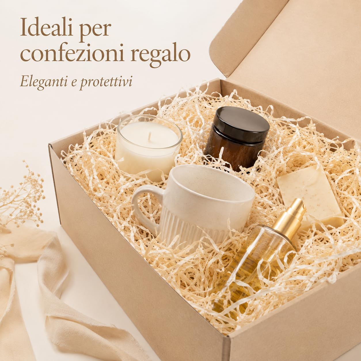 Trucioli di Legno Naturale 20 kg | Truciolo Paglia Decorativa per Cesti Natalizi, Confezioni Regalo e Pacchi | Imballaggio Ecologico Inodore e Riempimento Protettivo per Spedizioni