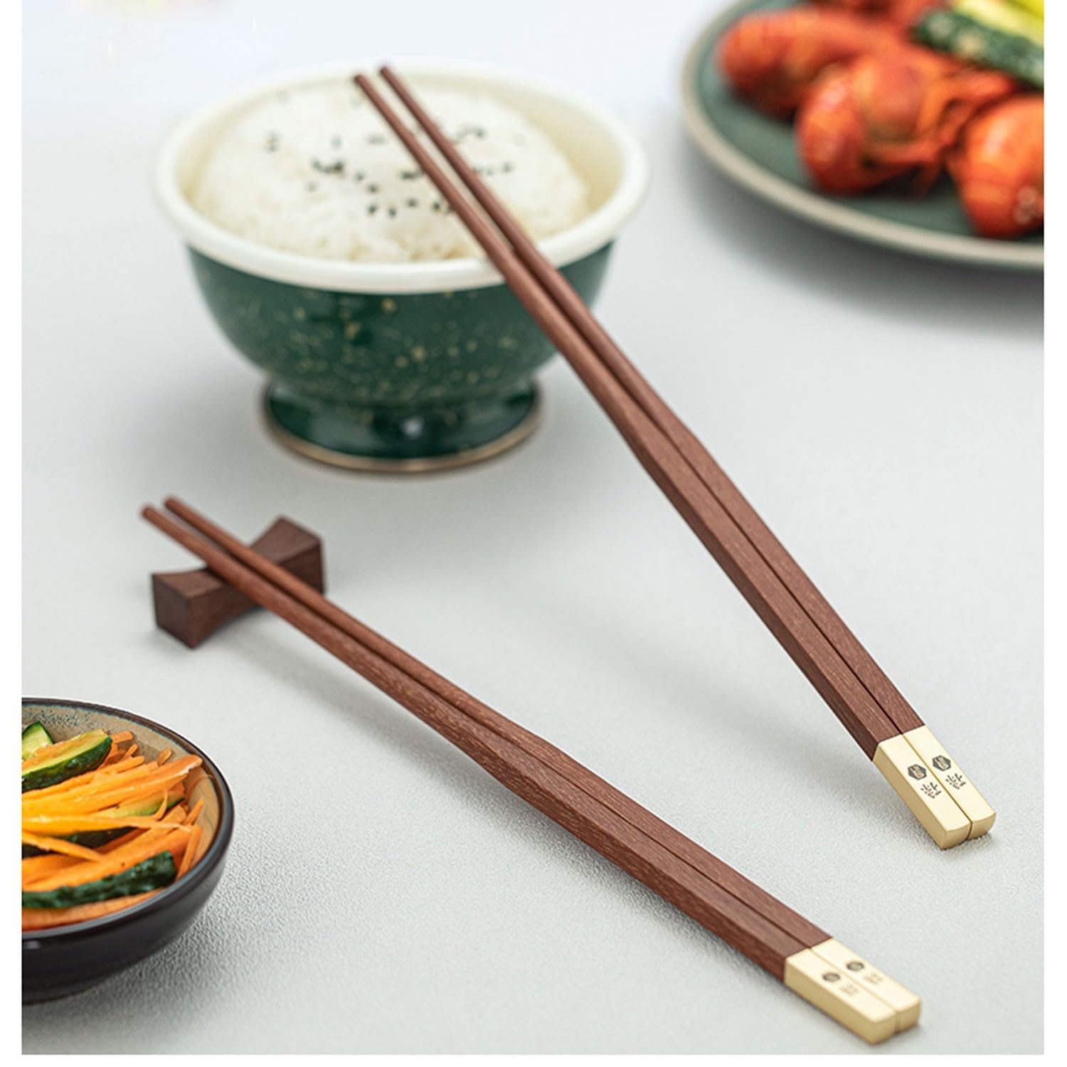 Bacchette Bacchette Bacchette di Legno 10 Doppie Bacchette in scatole Regalo riutilizzabili per Utilizzare Le Bacchette Come Regalo Aziendale(N 25cm)