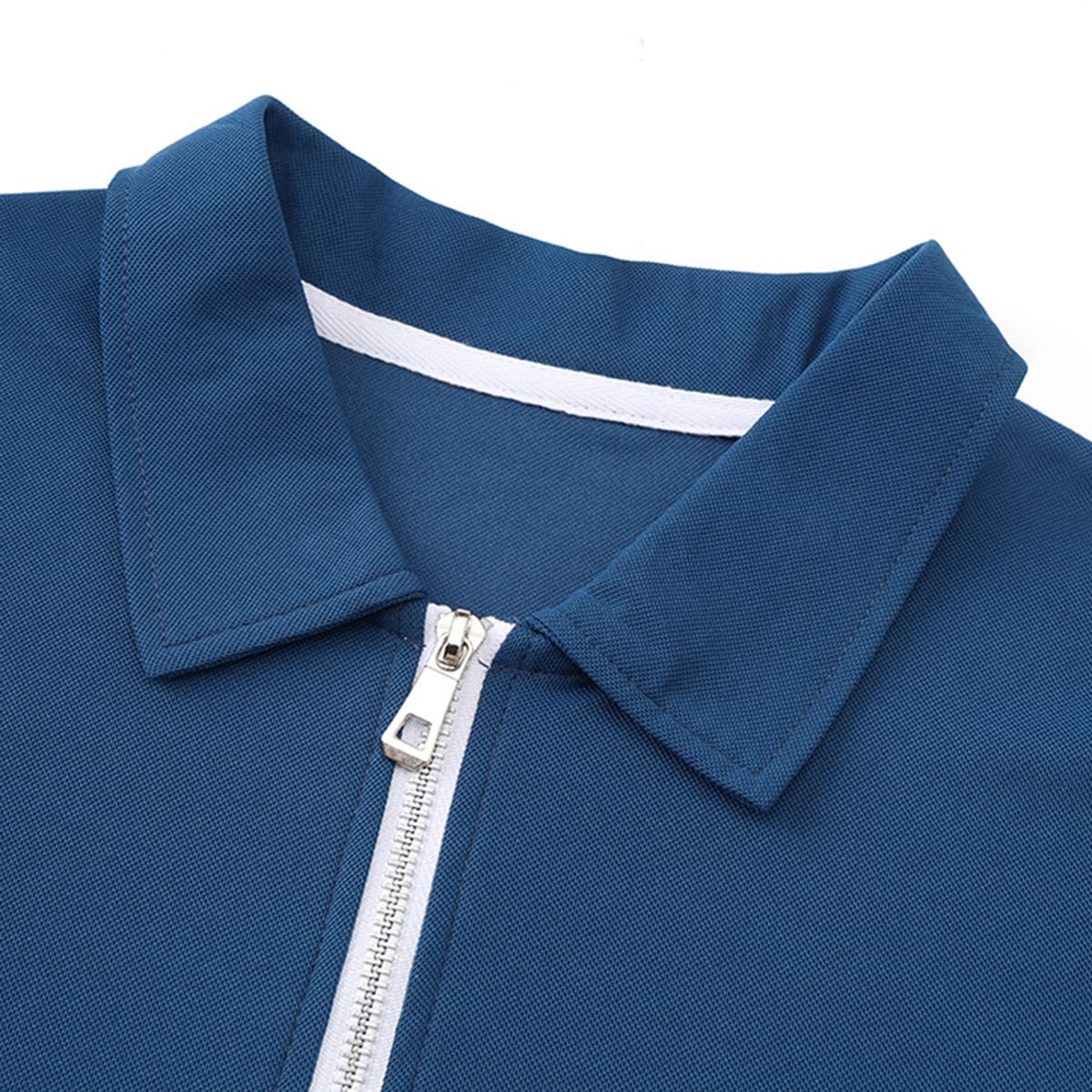 YOUTHUP Ensemble homme polo demi zip et pantalon sport été | Tissu léger polo demi zip pantalon long coupe fluide ventilation agréable pour voyage ville détente et loisirs sportifs