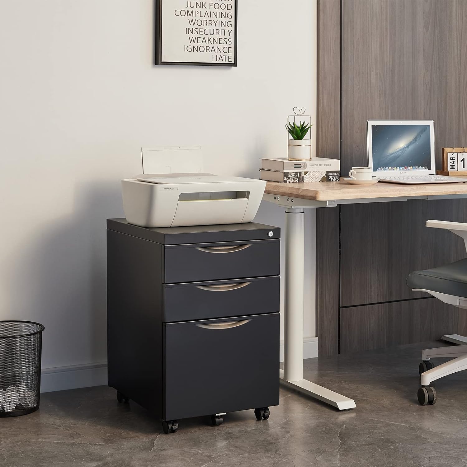 Buy Rophefx 3 Drawer Mobile File with Wheels Under Desk Rolling