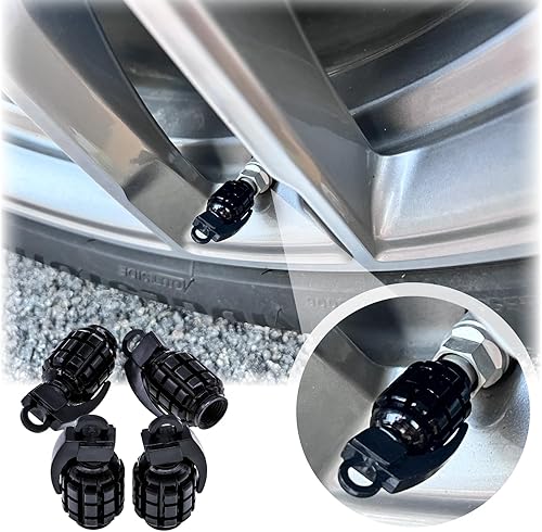 Miniatura 6 de 4 tapas de válvula de neumático de granada cromada, tapas de válvula de neumático de acero inoxidable para automóviles, camiones, SUV, motocicletas,