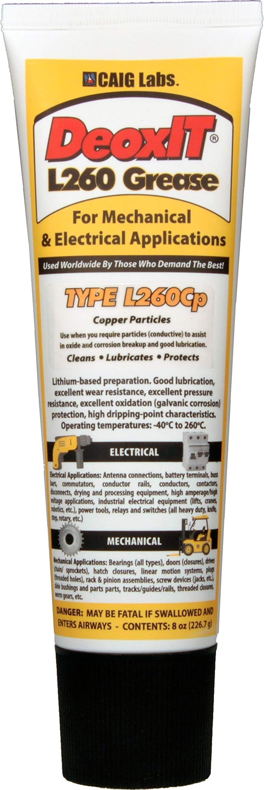 CAIG Laboratories, DeoxIT L260-DC8, Lithium Grease With...