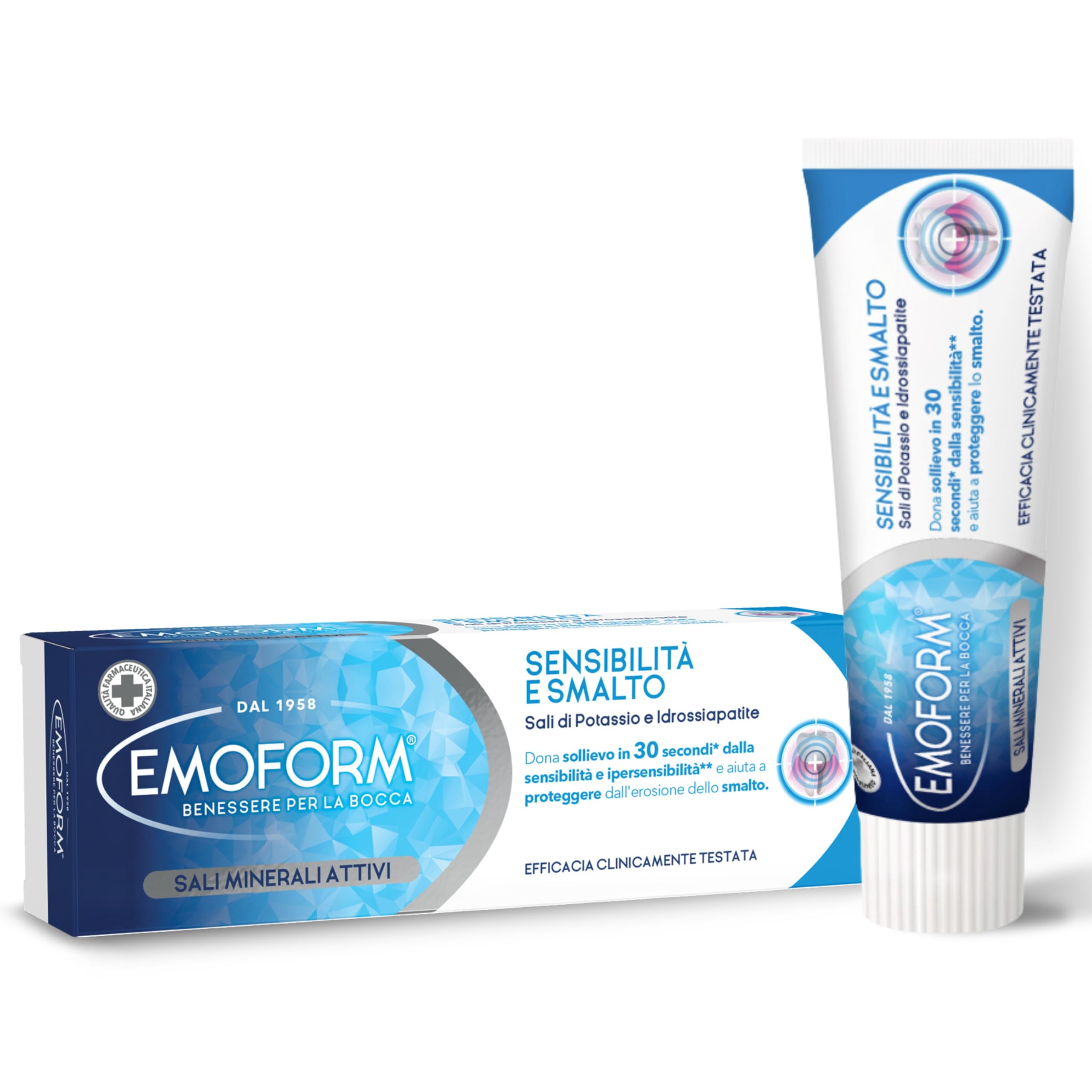 Emoform Sensitive Toothpaste and Nail Polish with Potassium Salts 75ml - Relieves Sensitivity and Hypersensitivity in 30 Seconds and Helps Protect Against Nail Polish Erosion