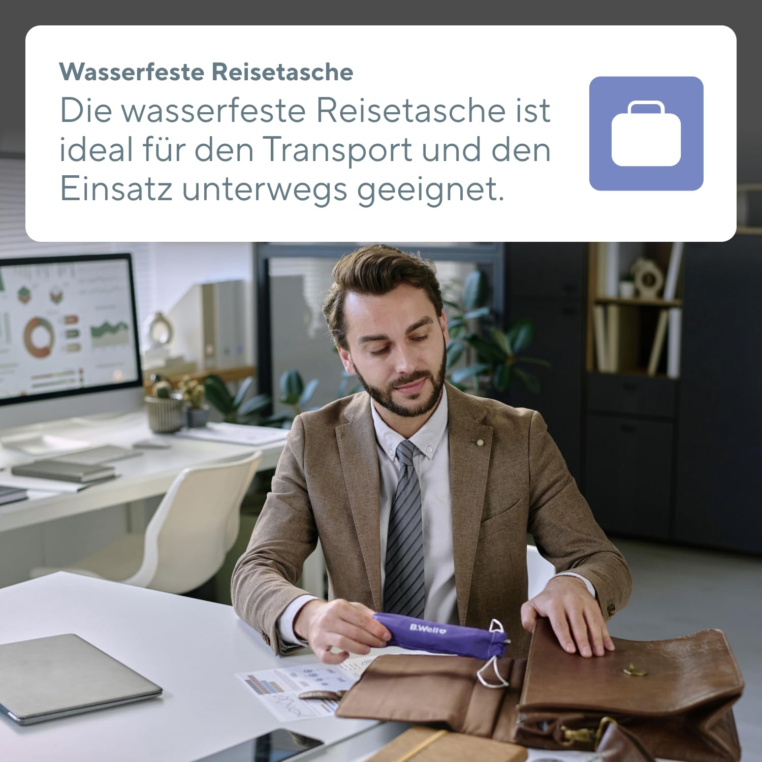 B.Well Swiss Elektrische Schallzahnbürste PRO-850, Zahnbürste mit 5 Betriebsmodi, 2 Monaten Akkulaufzeit und Timer, Inkl. 2 verschiedenfarbiger Bürstenköpfe mit DuPont-Premium-Borsten, Schwarz