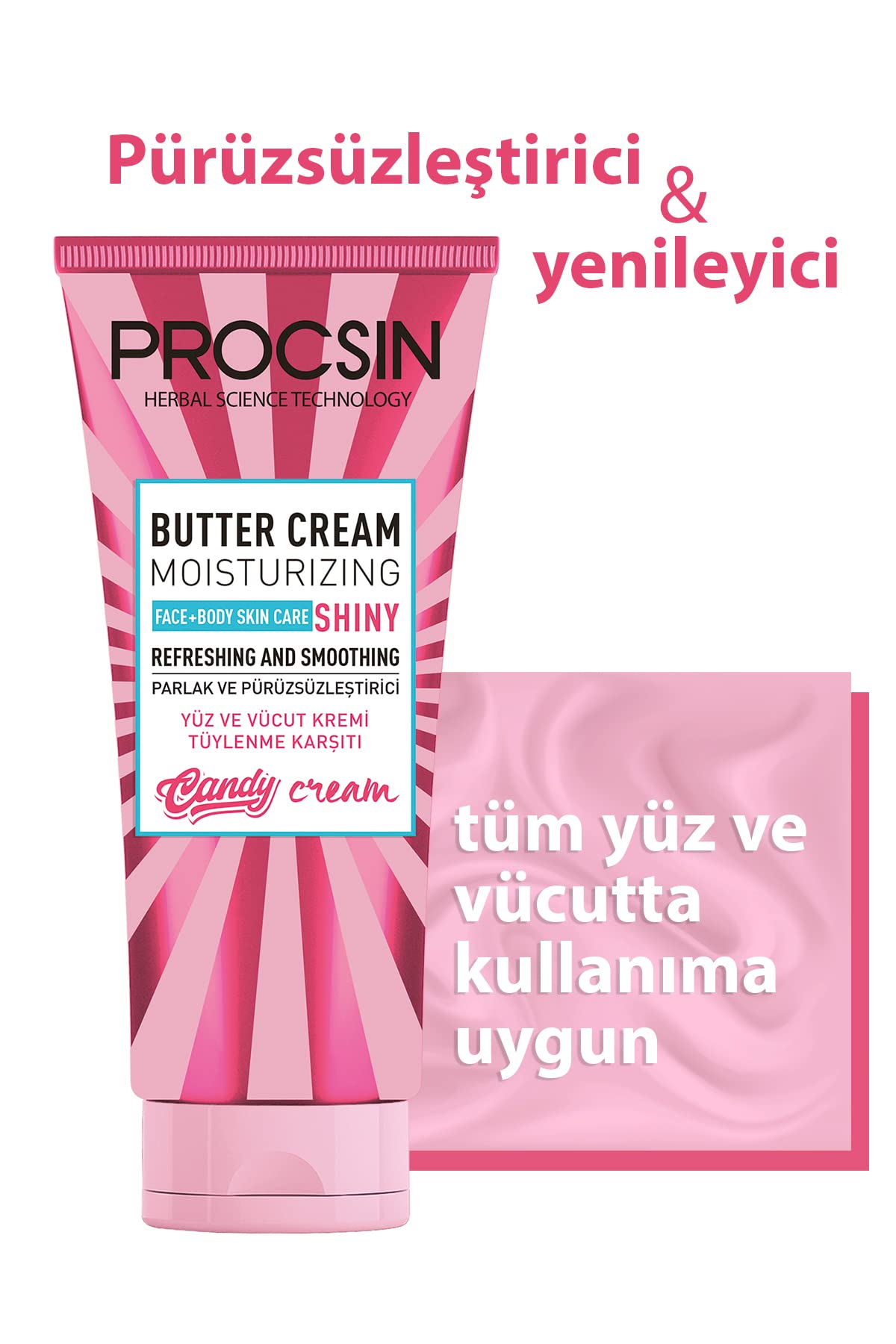 Procsin Butter Cilt Kremi, Tüy Azaltıcı, Pürüzsüzlük Efekti, Günlük Nemlendirici, 175 ML