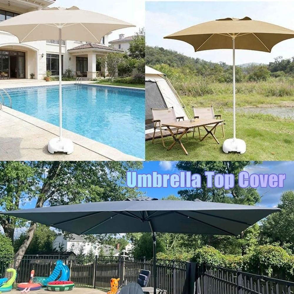 Auvent De Rechange Pour Parasol Carré 2x2m 3x3.0m Toile De Rechange De Parasol 4/8 Baleines Dessus De Parapluie De Remplacement En Polyester(Beige,3x3.0m/9.8ftx9.8ft-8ribs)