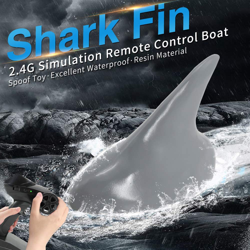 GoolRC V302 RC Boat with Simulation Shark Fin Head 15km/h Electric Racing Boat for Pools 2.4G Remote Control Spoof Toy