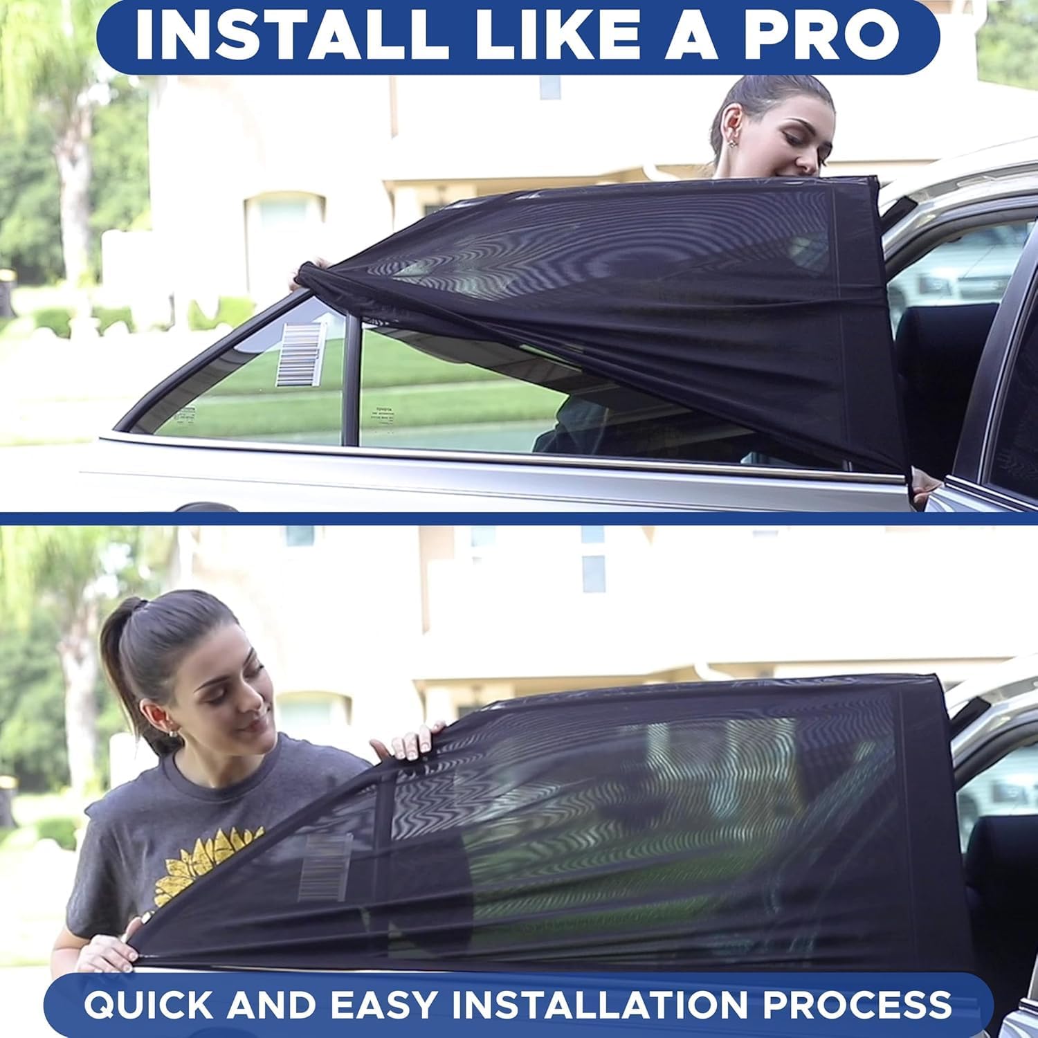 EcoNour Car Window Screen for Dodge Ram1500 (2019-2026) 2 Pack | Breathable Mesh Camping Window Covers | 100% Protection from Bugs, Mosquito & UV | Baby Safe Privacy Blackout Net | Car Accessories