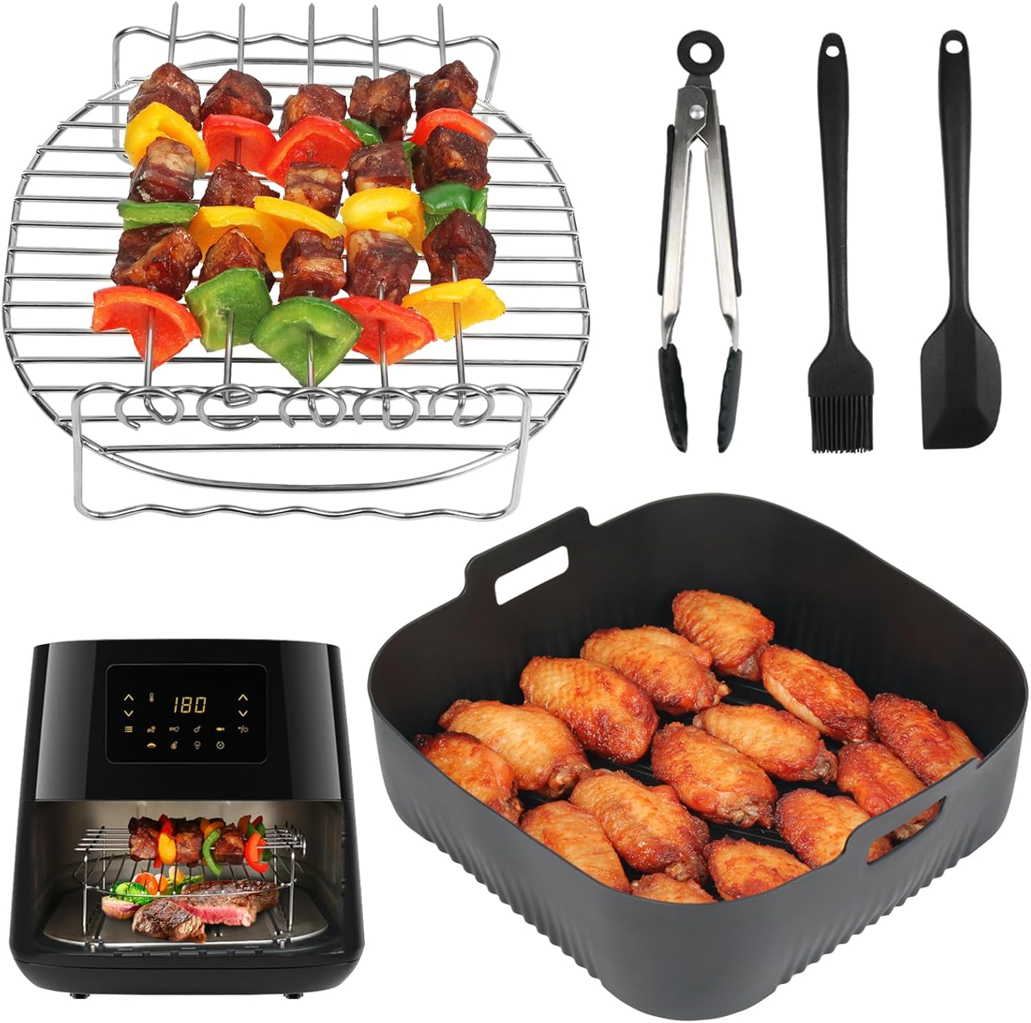 GINOYA Air Fryers Accessories for Cosori Air Fryer 5.5L XXL, Philips