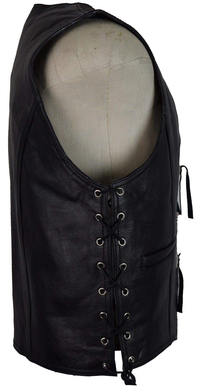 MDM Conchos Lederweste in schwarz aus echtem Leder