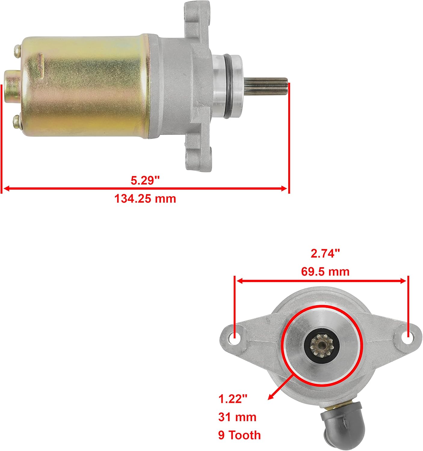 Caltric Starter Compatible with & Relay Solenoid Compatible with Yamaha Raptor 80 Yfm80 2002-2008