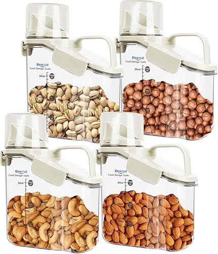 Miniatura 8 de Contenedores de almacenamiento de cereales, recipientes herméticos grandes de almacenamiento de alimentos secos con boquilla de vertido, taza