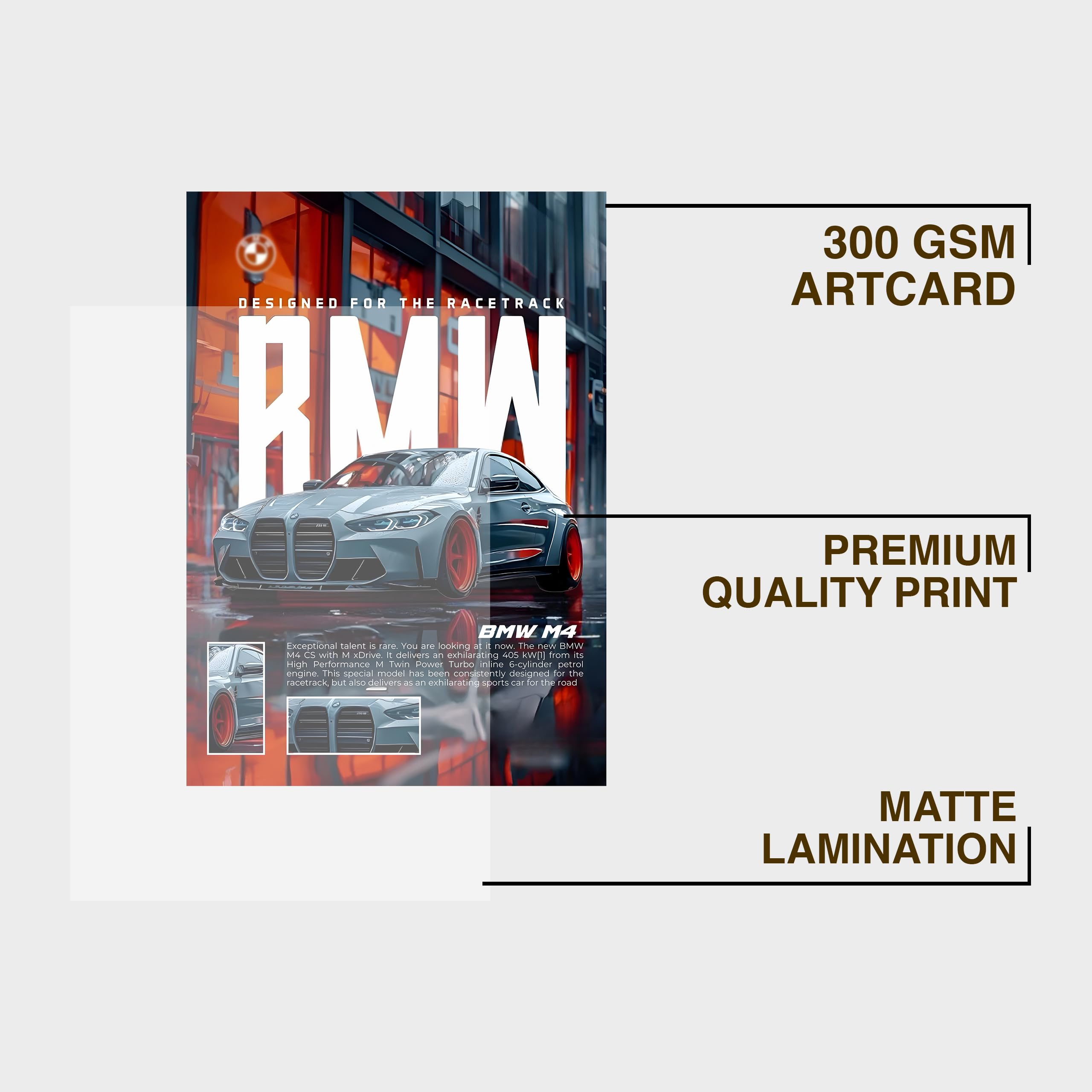 BMW M4 CS Car Poster Frame - Premium Wall Art -5 BMW M4 CS Car Poster Frame - Premium Wall Art -5