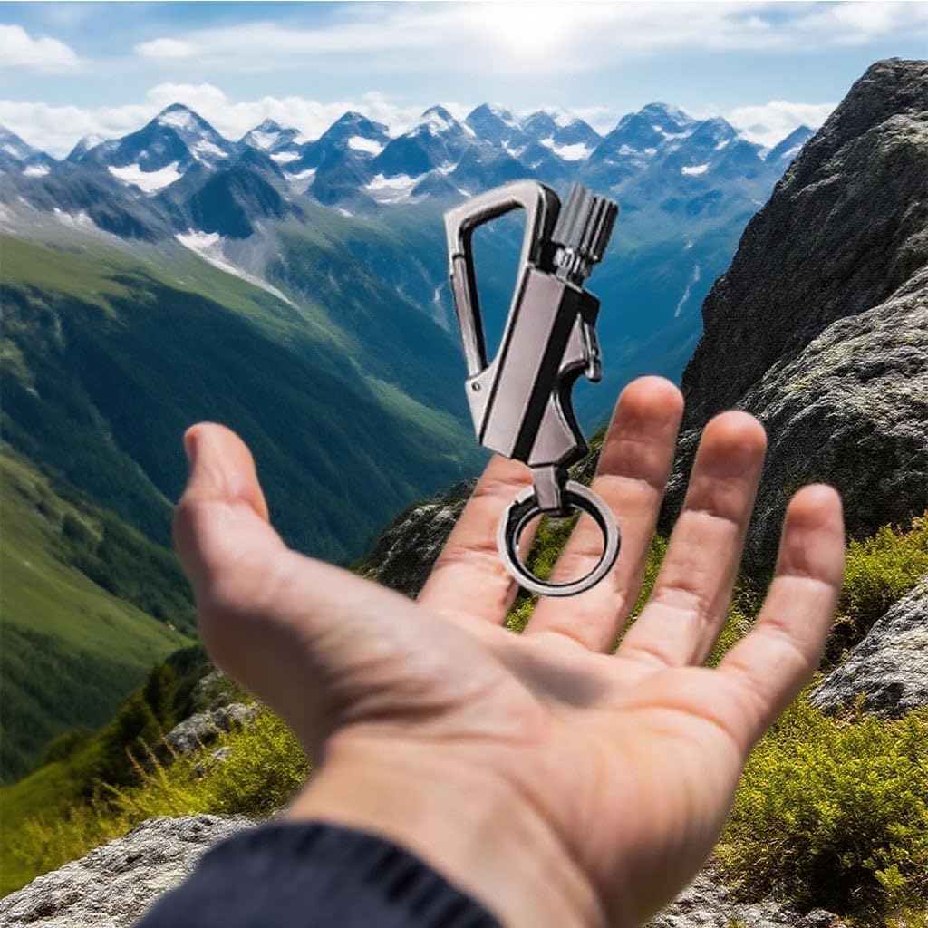 Permanent Match Infinity Lighter with Multitool Keychain Bottle Opener, Metal Material, Kerosene Refillable,Gift for Men(2pack 3)