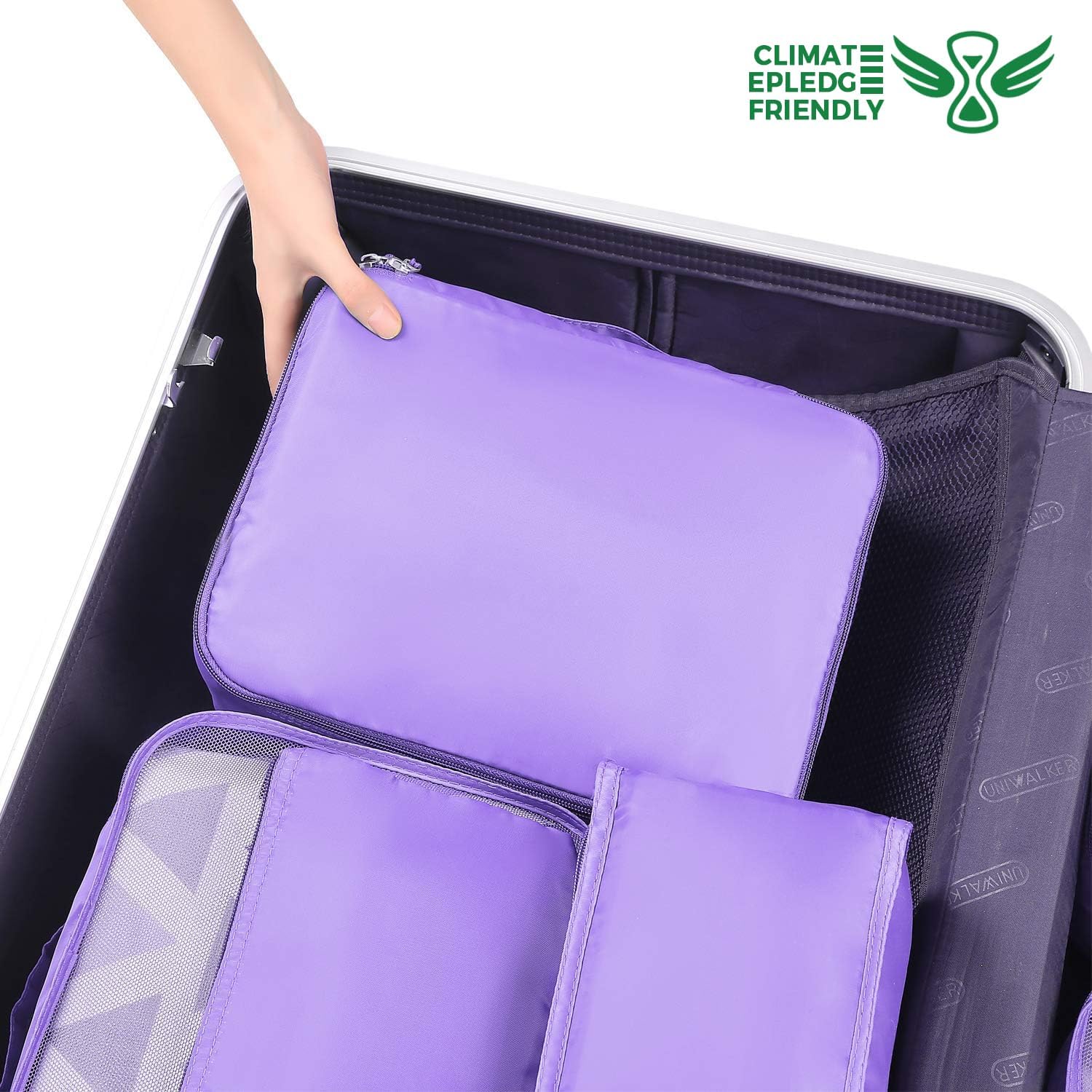 BAGAIL 8 Set Packing Cubes Luggage Packing Organizers for Travel Accessories-Light Purple - Image 6