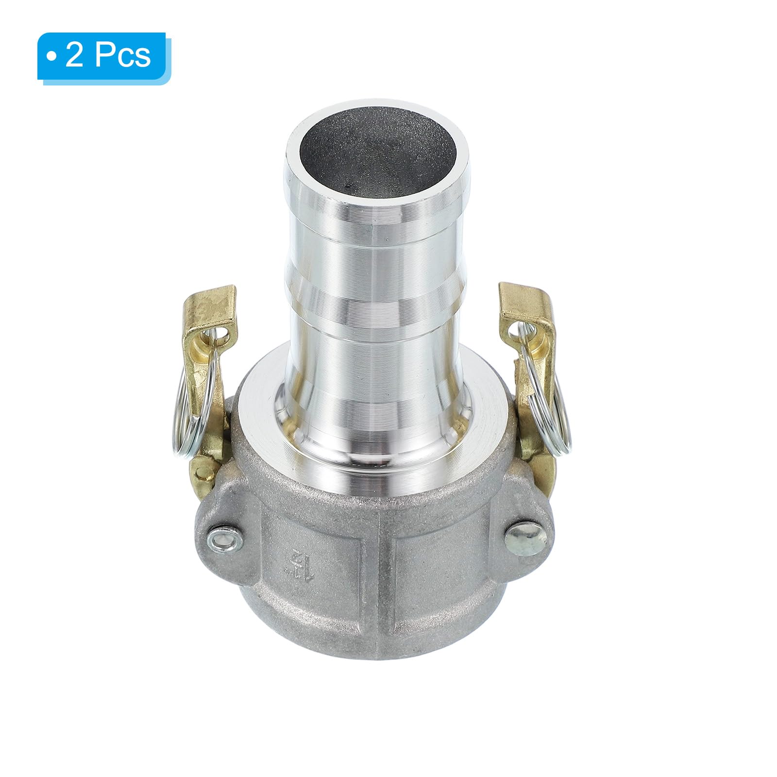 PATIKIL Paquete de 2 accesorios de bloqueo de leva de aluminio de 1.5 pulgadas, adaptador macho x rosca NPT hembra, acoplamiento de desconexión rápida, accesorio de manguera de bloqueo de leva