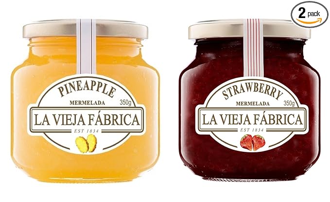 La Vieja Fabrica Jam Combo Pack of Strawberry jam and Pineapple jam (Each 350gm)