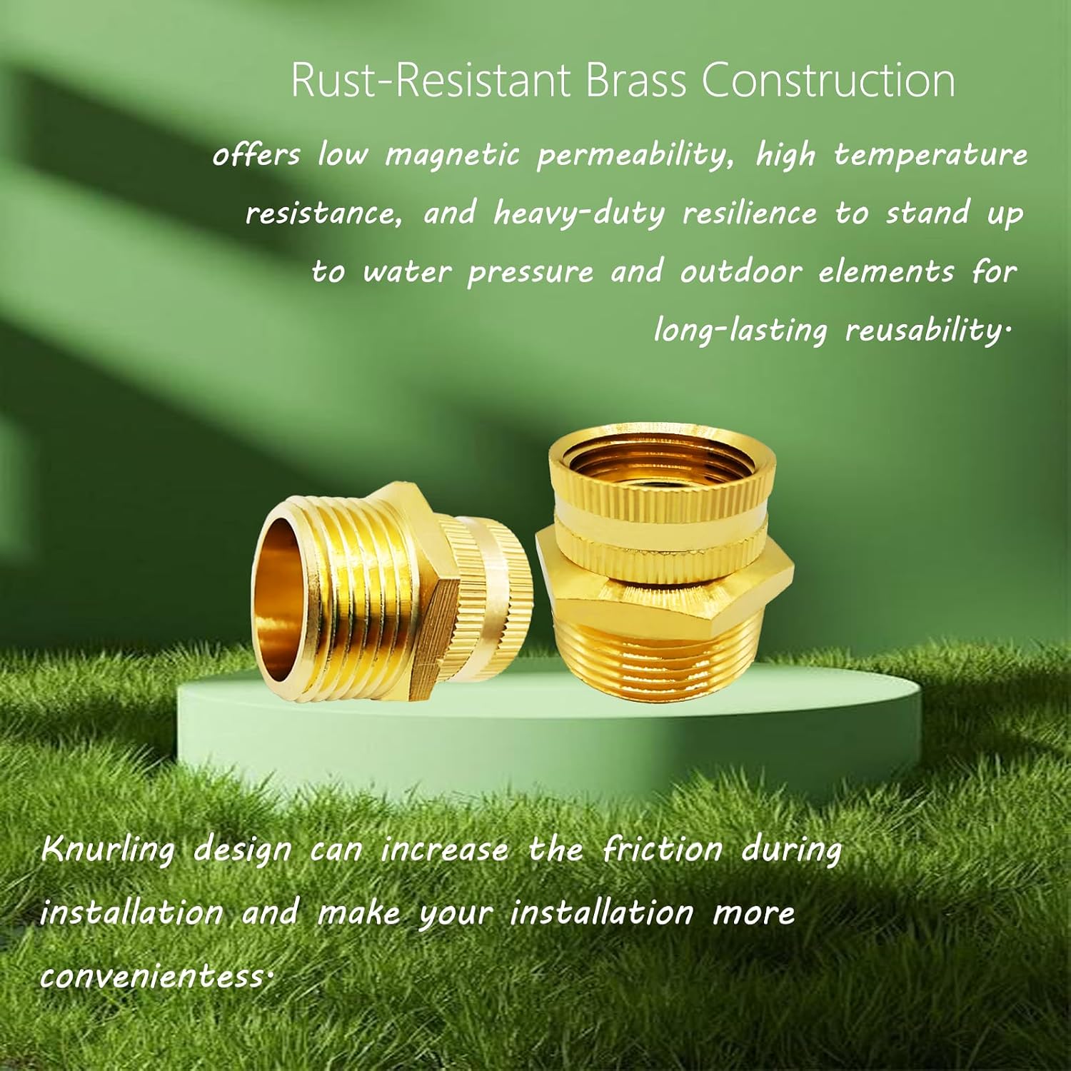 Brass 3/4" GHT Female x 1" NPT Male Thread Swivel Pipe Fitting Garden Hose Threaded to Pipe Threaded Adapter(Pack of to 2)