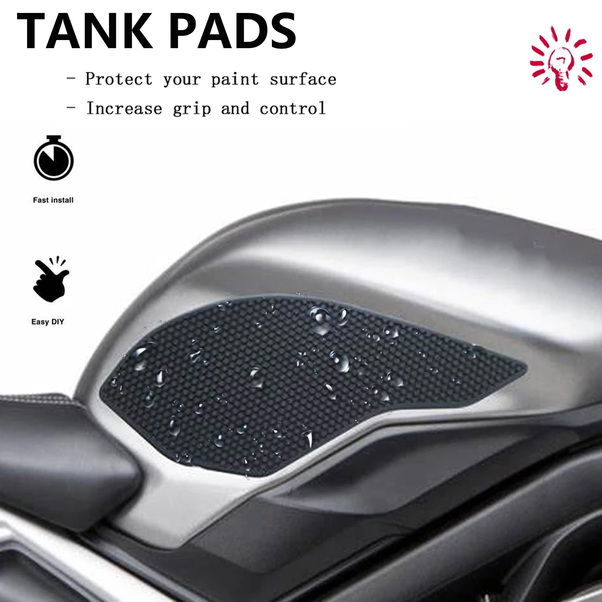 QIUMING® Tankbescherming voor motorfiets, krasbescherming, carbon, antislip en naar wens op maat te snijden, bescherming van de motorfiets tegen stoten en beschadigingen (stijl 1