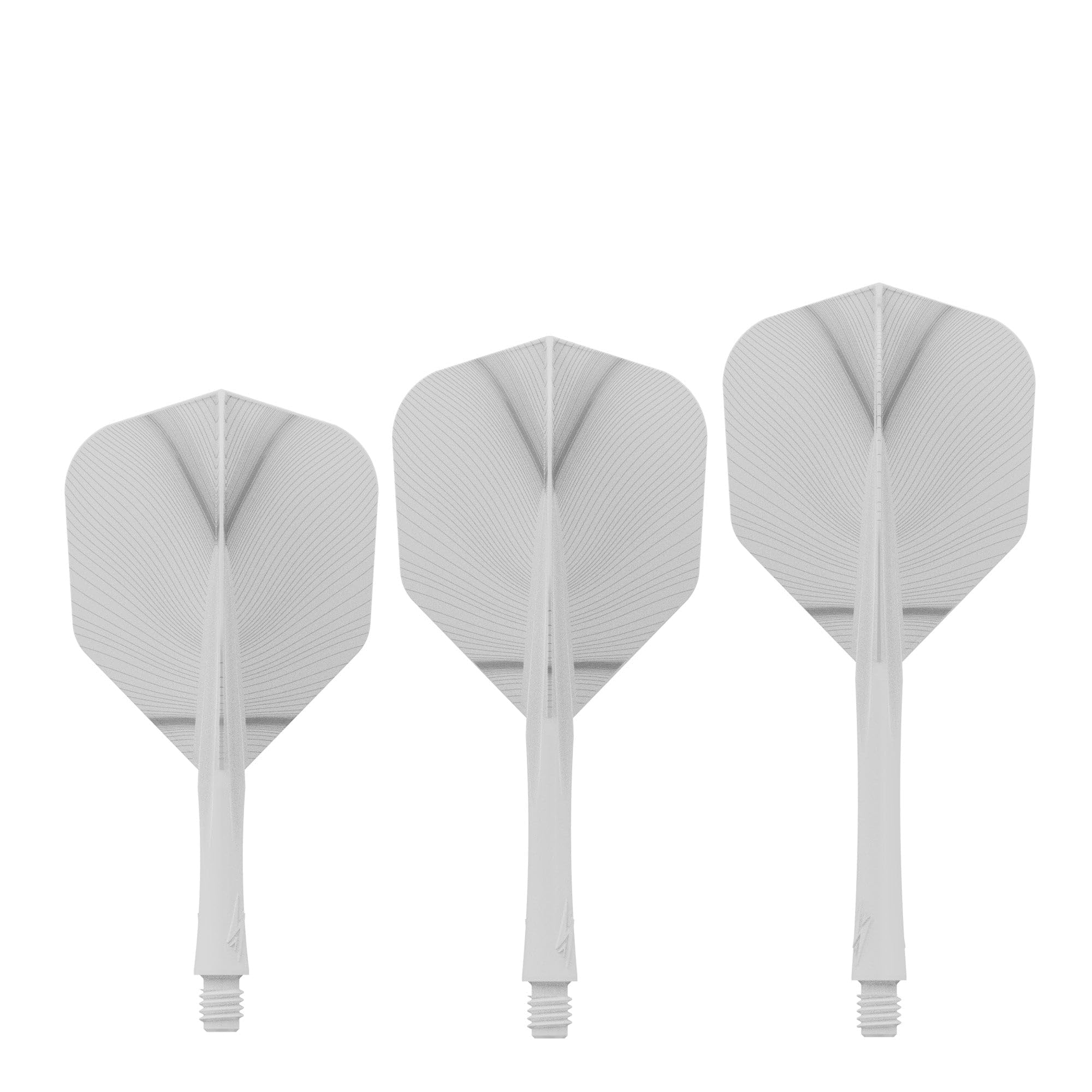 Caliburn SUP Flights Moulded Shaft & Flight | Standard No6 | Feather Design | Multiple Colours & Sizes. (White, Medium)