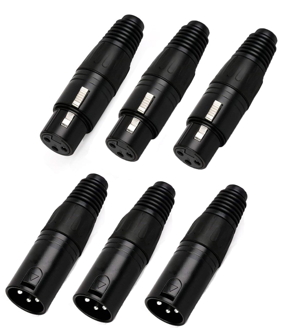 YXQ 3 Pairs XLR Connectors 3Pin Male Female MIC Plug Microphone Audio Socket Cable