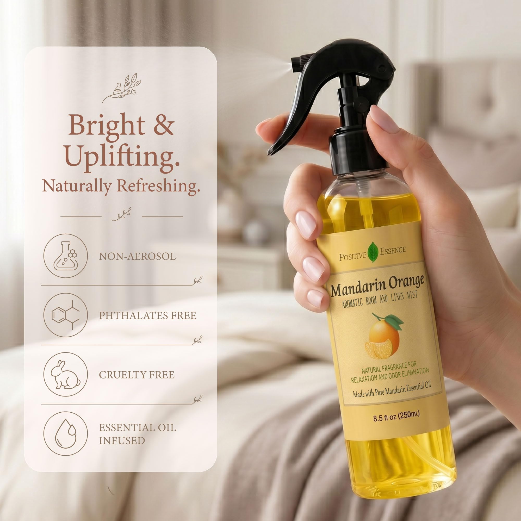 Mandarin Orange Room Spray & Linen Spray, Home Fragrance, 8.45 fl oz view 2