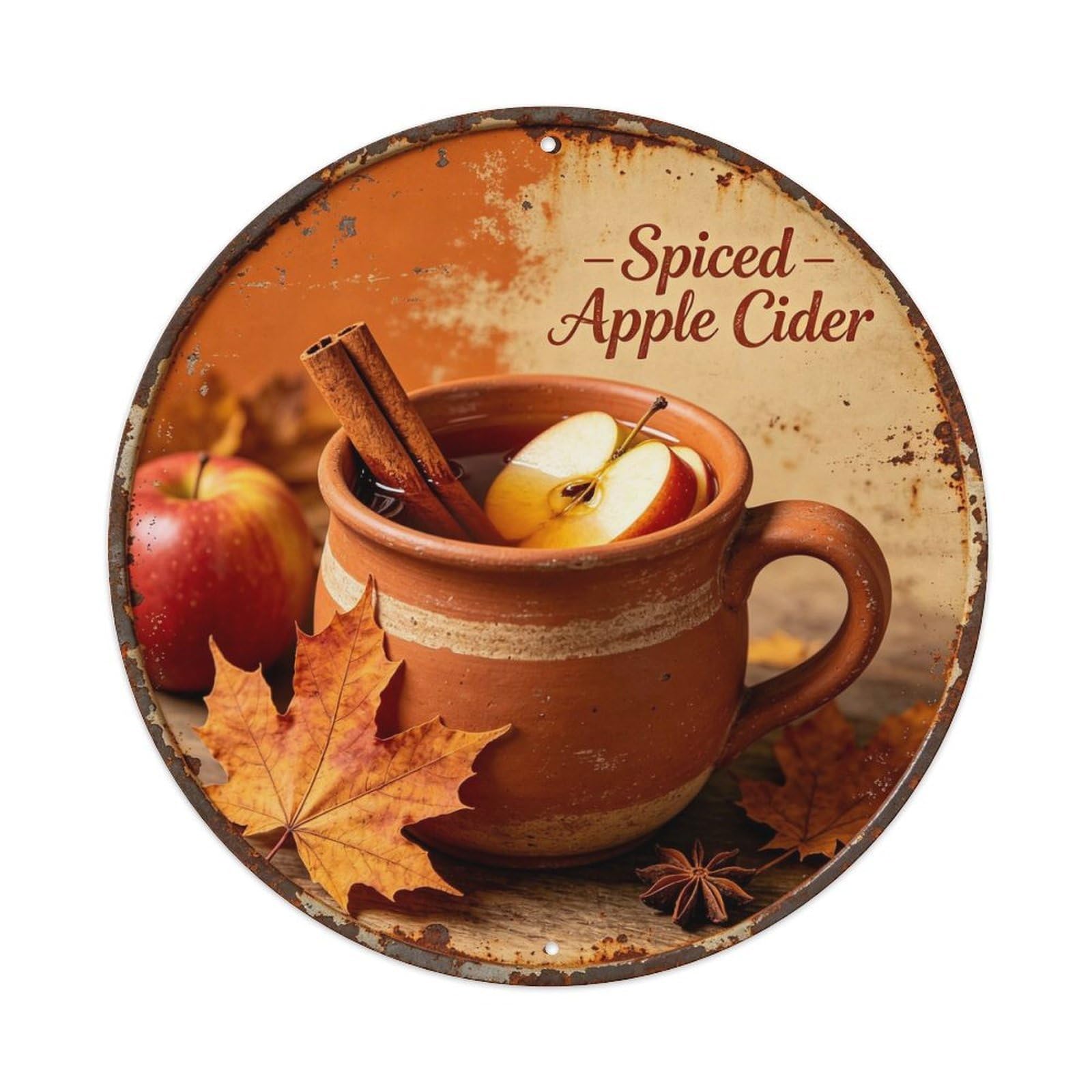 Spiced Apple Cider Metal Tin Sign Plaque