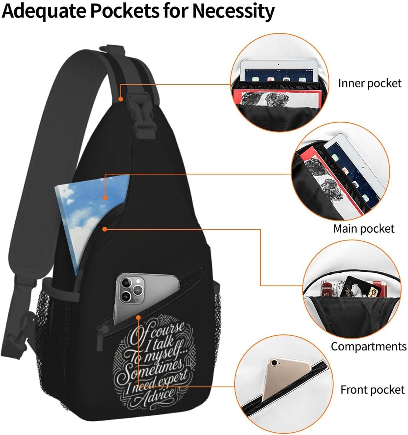 Sometimes I Need Expert AdviceMen's Crossbody Bag, Durable High-Density Material, Spacious And Comfortable