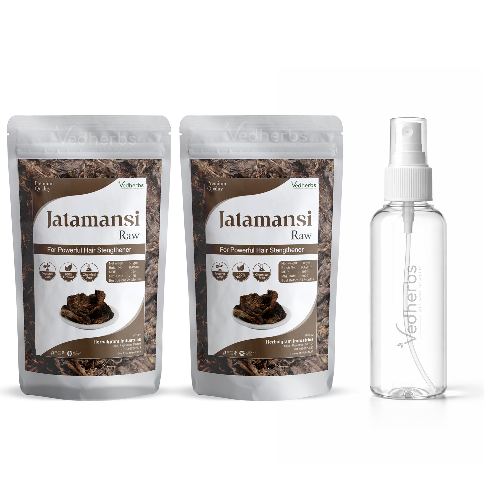 Jatamansi Roots for Hair Growth 50g Pack of 2 with Empty Spray Bottle | Natural Ayurvedic Hair Care Herb | Hair Growth & Hair Strengthening | DIY Hair Oil, Toner & Scalp Spray | Chemical Free-image-38