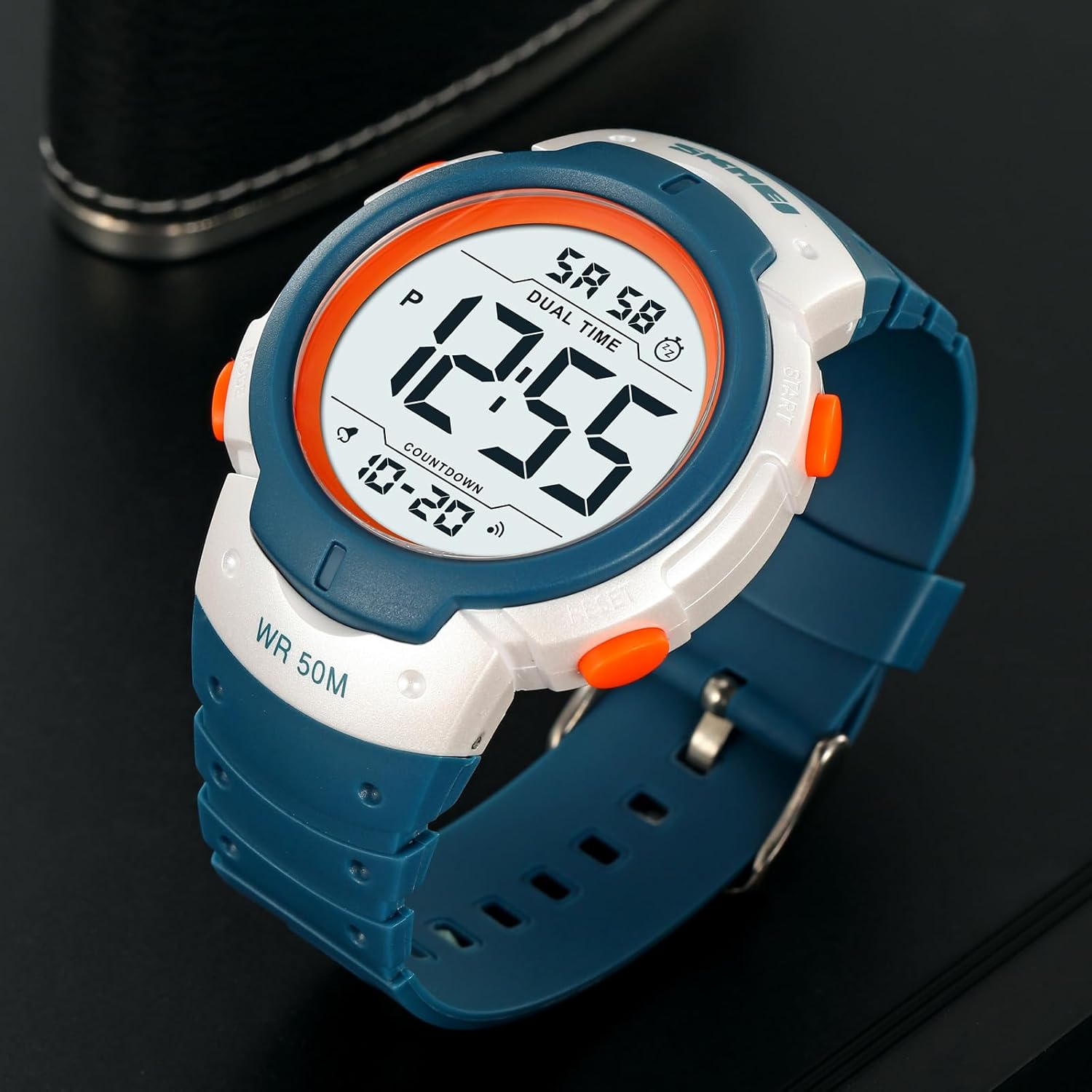 Mens Digital Watch Large Display Easy to Read Time Sports Watches Multifunction Stopwatch Timer Alarm Dual Time Date LED Light Wrist Watches for Men Women