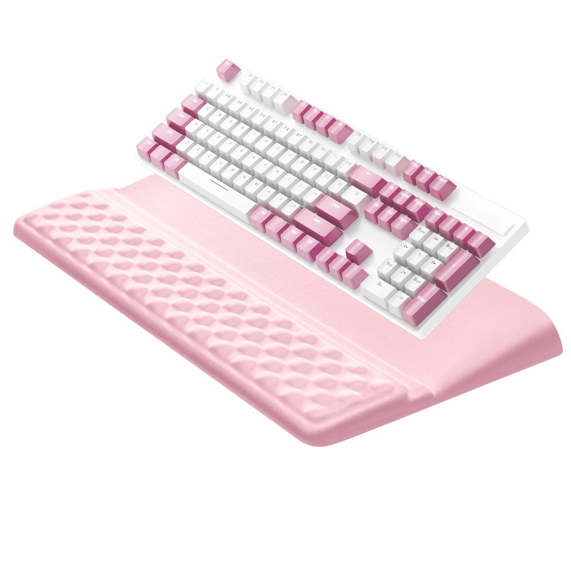 Ospelelf Keyboard Wrist Rest Pad, Comfy Ergonomic Keyboard Stand Riser Holder, Computer Wrist Support Cushion forTyping, Light Pink
