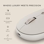 Satechi OntheGo Souris Bluetooth avec USB C Batterie rechargeable, Connectez-vous 3 Dispositifs, Mouse sans fil compacte et portable pour ordinateur portable, ordinateur, tablette – Sable