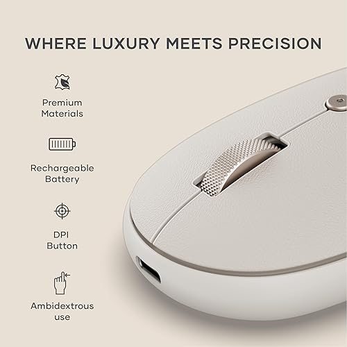 Miniatura 2 de Satechi OntheGo - Mouse Bluetooth con batería recargable USB C, conecta hasta 3 dispositivos, mouse inalámbrico compacto y portátil para laptop,
