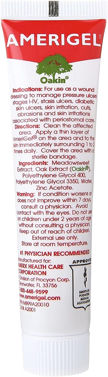 AMERIGEL Hydrogel Wound Dressing (1 oz.) - Provides Moisture-Rich Healing Environment for Dry Wounds