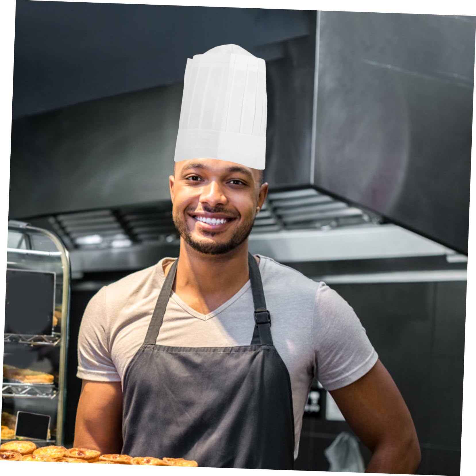 20piezas Gorros De Chef Desechables De Papel Unidades para Cocinar Gorros para Restaurantes y Hoteles