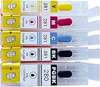 Vista 3 de PGI-280XXL CLI-281XXL Cartuchos de tinta vacíos recargables compatibles con impresora Canon Pixma TR8620 TR8622 TR7620 TS6220 TR8520 TS9520 TS6120