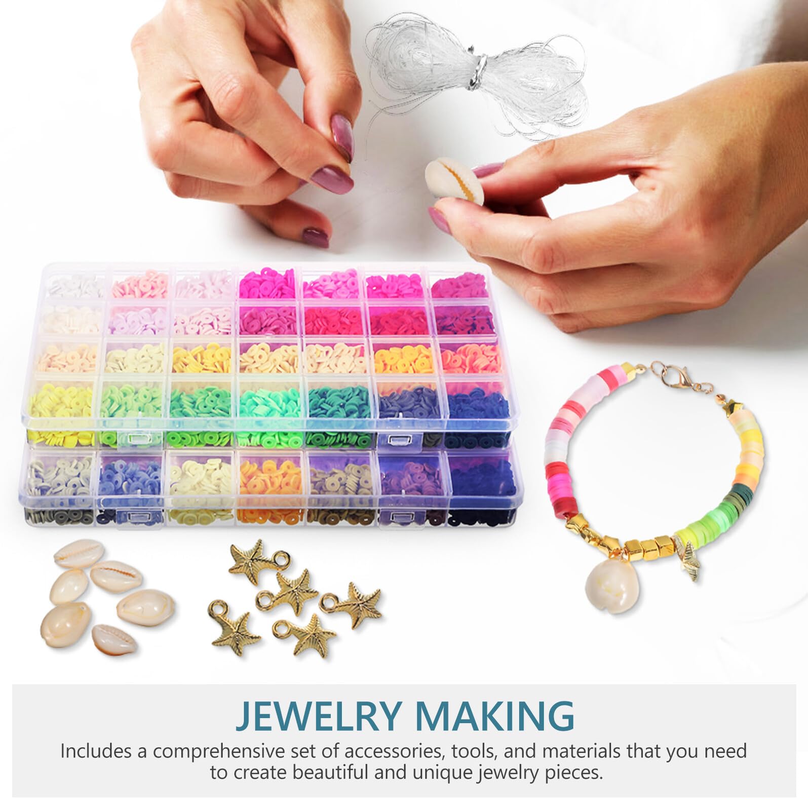 Mobestech Bracelet de Perles DIY pour Débutants, 1 Set, Kit Création Bijoux
