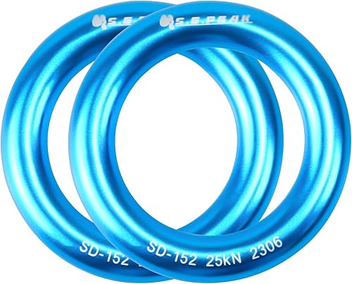 Anillo de aluminio de 25 kN, junta tórica de tensión perfecta, anillo de conexión para escalada en roca, arborista, hamaca, rescate, slackline,