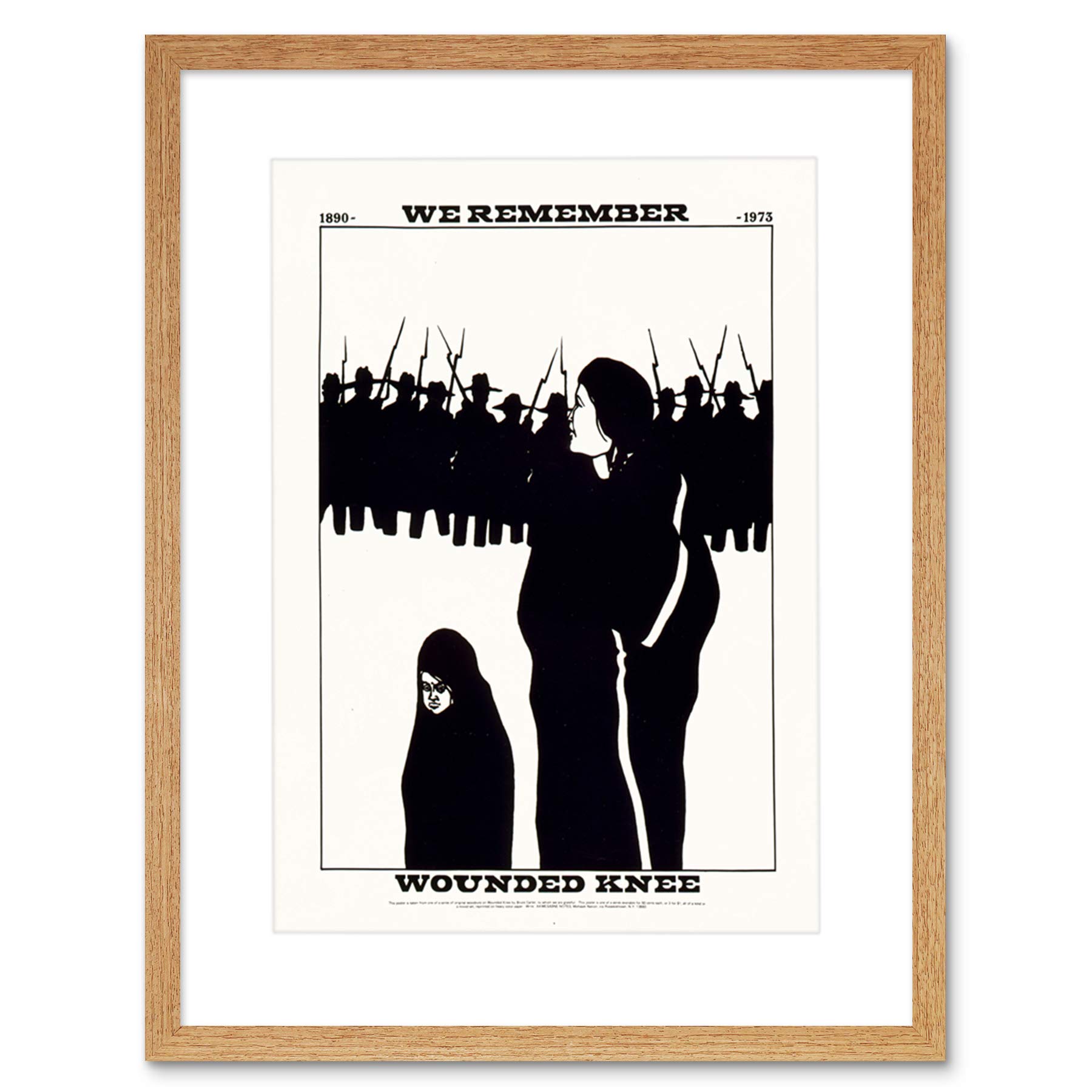 Wee Blue Coo Civil Rights Equality Native American Wounded Knee Framed Wall Art Print