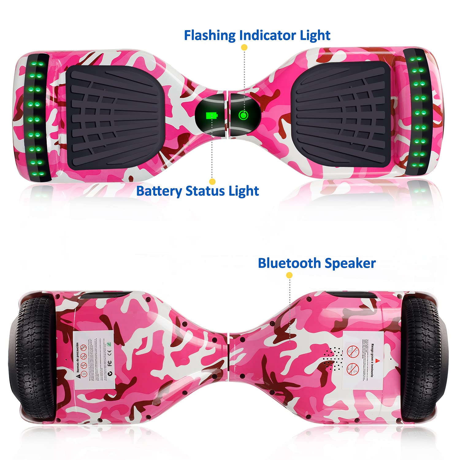 FLYING-ANT Hoverboards - Monopattino elettrico a due ruote, certificato UL, 6,5, con borsa e caricabatterie inclusi