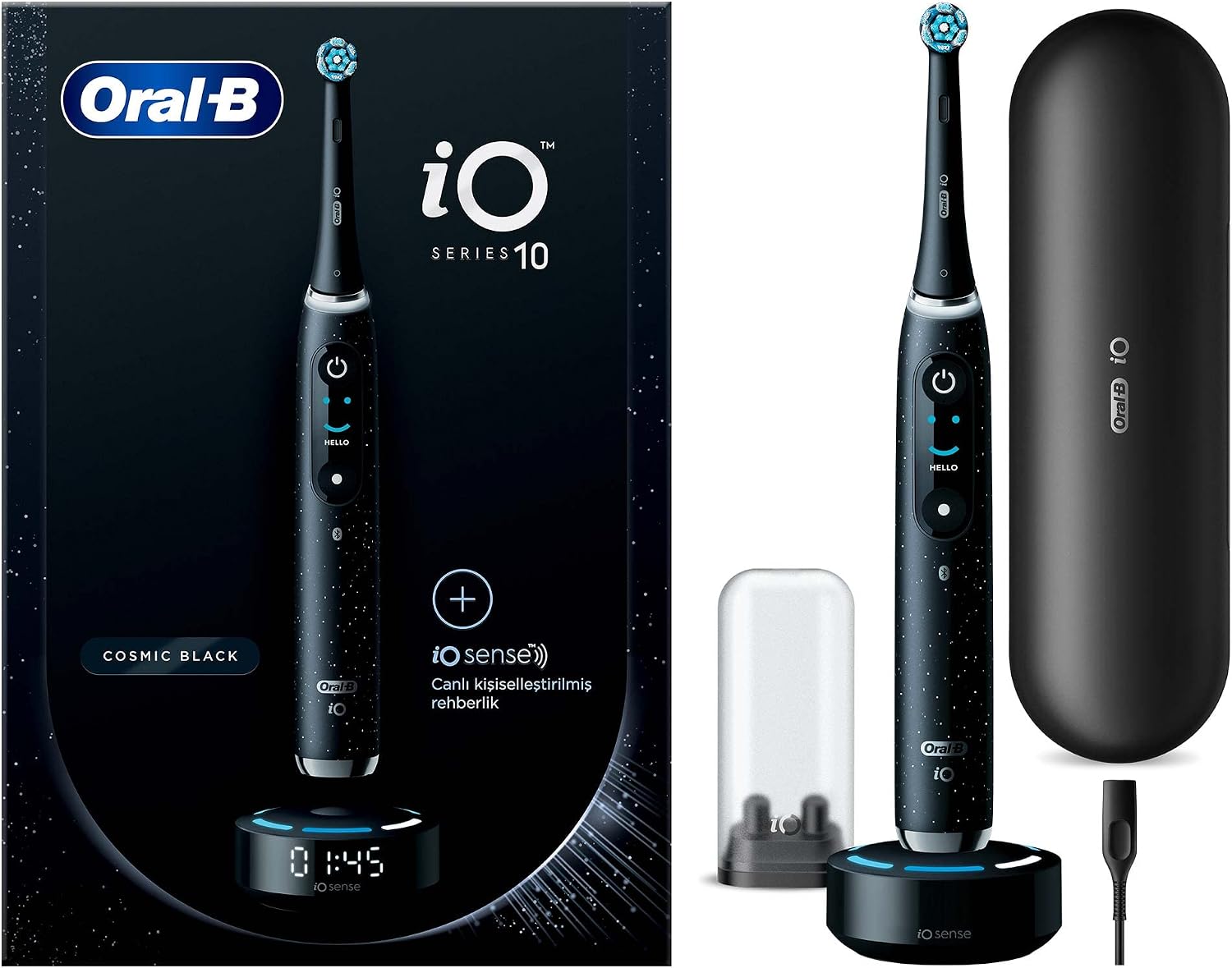 Oral-B iO Sense ile iO - 10 Siyah Elektrikli/Şarjlı Diş Fırçası