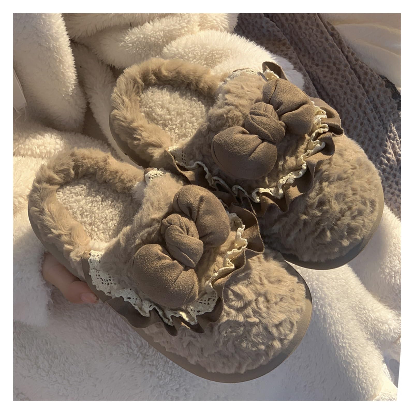 Pantoufles d'intérieur contre les pieds froids avec effet moelleux