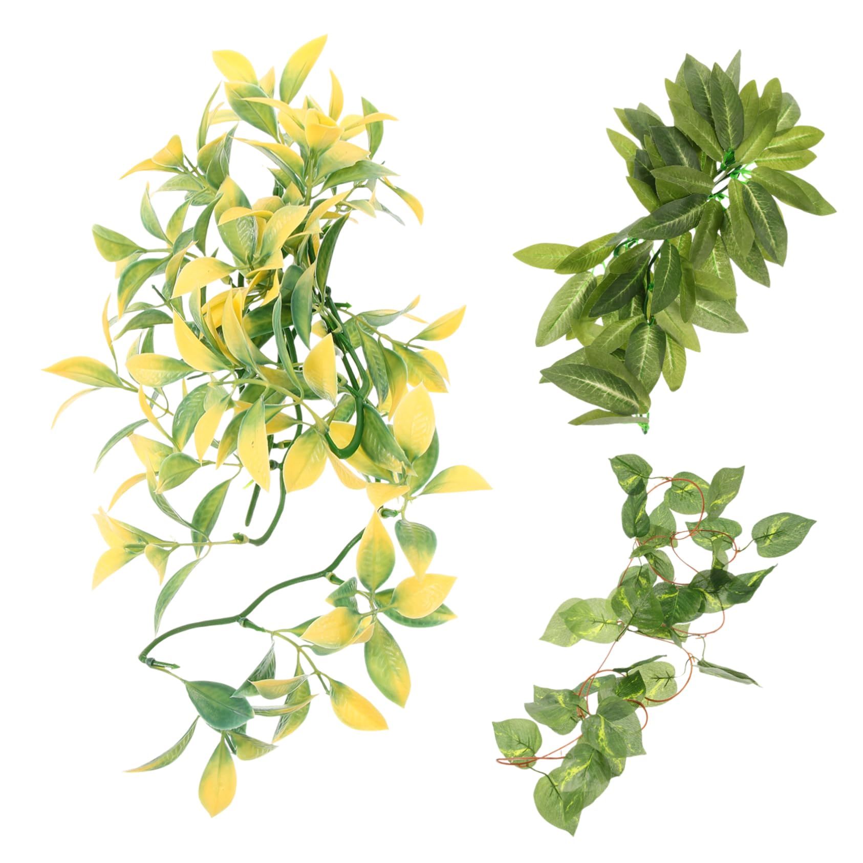 Toyvian 3 Ensembles Fausses Plantes Vignes pour Aquarium Terrarium Décorations pour Reptiles Accessoires pour Habitat Naturel 3 Pièces * 3
